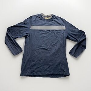 Vintage G.H. Bass & Co Long Sleeve Shirt Mens L Blue Gray Stripe 2000s Y2K Skate